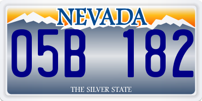 NV license plate 05B182