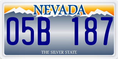 NV license plate 05B187