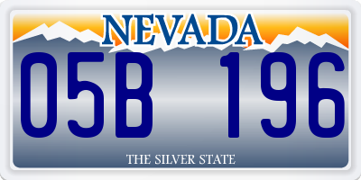 NV license plate 05B196