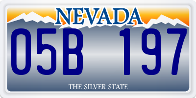 NV license plate 05B197