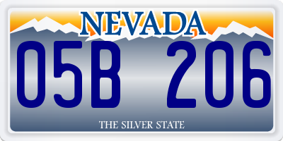 NV license plate 05B206