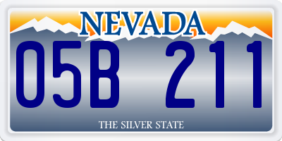 NV license plate 05B211