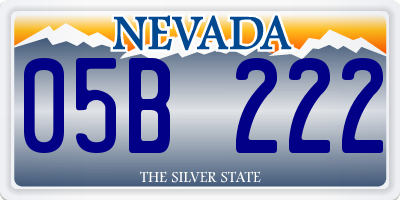 NV license plate 05B222