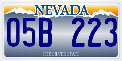 NV license plate 05B223