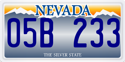 NV license plate 05B233