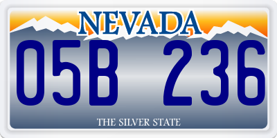 NV license plate 05B236