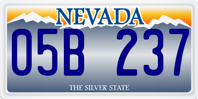 NV license plate 05B237
