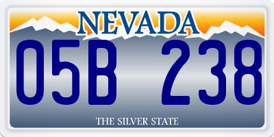 NV license plate 05B238