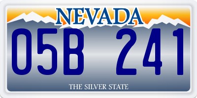 NV license plate 05B241