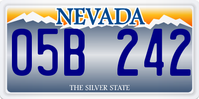 NV license plate 05B242