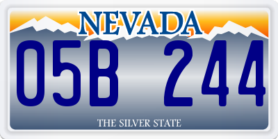 NV license plate 05B244