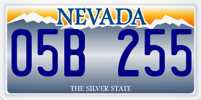 NV license plate 05B255