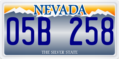 NV license plate 05B258