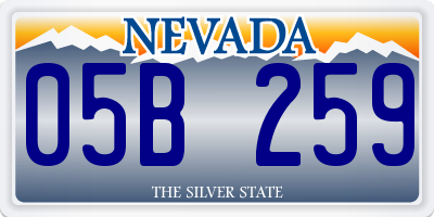NV license plate 05B259