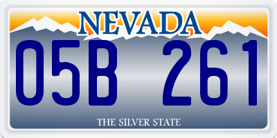 NV license plate 05B261