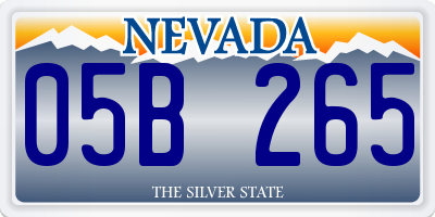 NV license plate 05B265