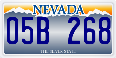 NV license plate 05B268