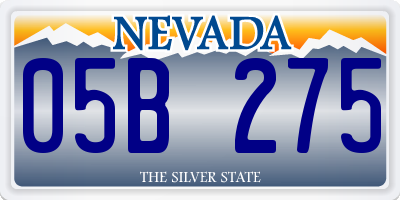 NV license plate 05B275