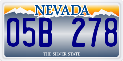 NV license plate 05B278