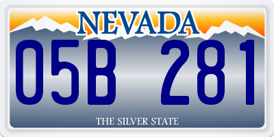 NV license plate 05B281