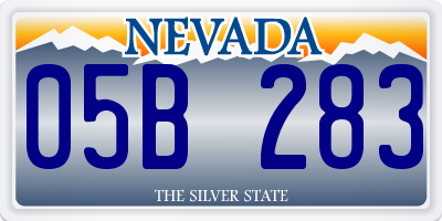 NV license plate 05B283