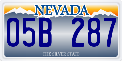 NV license plate 05B287