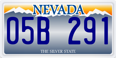 NV license plate 05B291