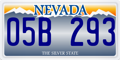 NV license plate 05B293