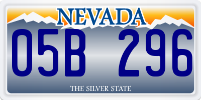 NV license plate 05B296