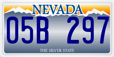 NV license plate 05B297