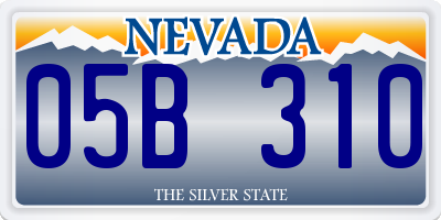 NV license plate 05B310