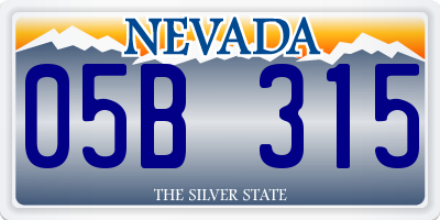 NV license plate 05B315
