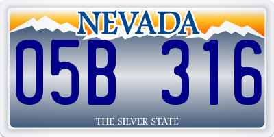NV license plate 05B316