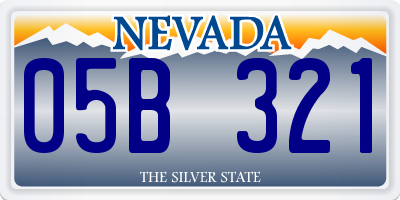 NV license plate 05B321