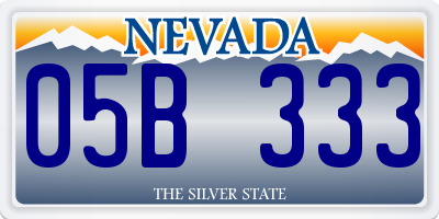 NV license plate 05B333