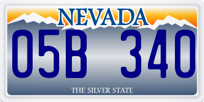 NV license plate 05B340