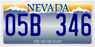 NV license plate 05B346