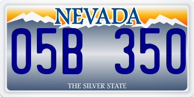 NV license plate 05B350