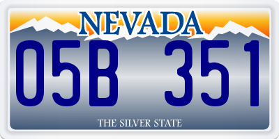 NV license plate 05B351