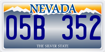 NV license plate 05B352