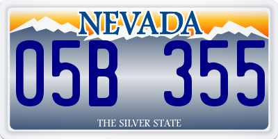 NV license plate 05B355