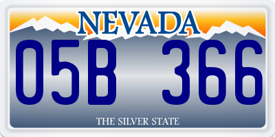 NV license plate 05B366