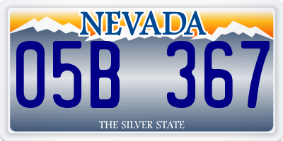NV license plate 05B367