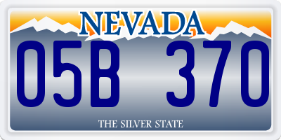 NV license plate 05B370