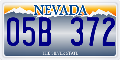 NV license plate 05B372