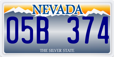 NV license plate 05B374