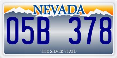 NV license plate 05B378