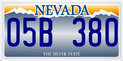 NV license plate 05B380