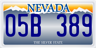 NV license plate 05B389