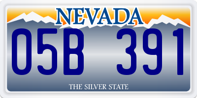 NV license plate 05B391